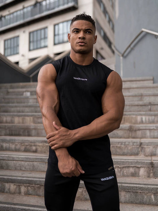 Dr. Muscle Brothers European and American Fashion New Sweatshirt Summer Men's Fitness Vest Running Tight Training Wear